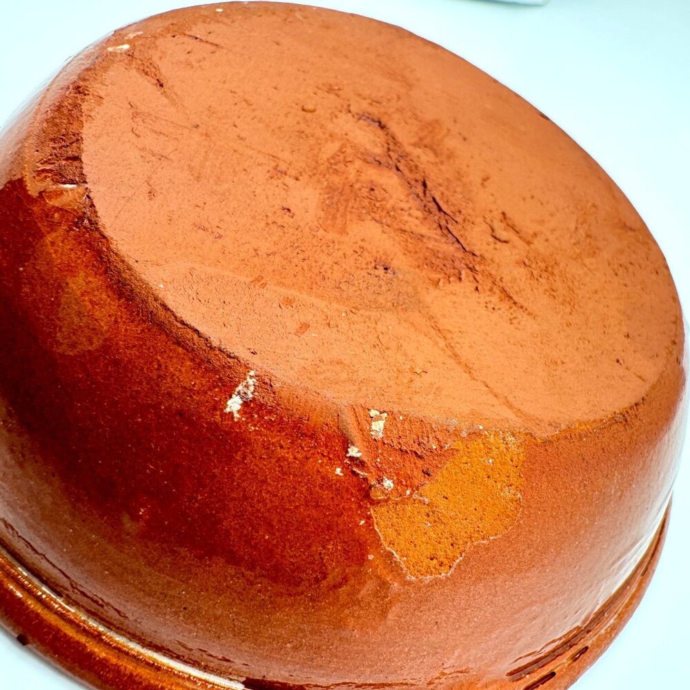 Portuguese Pottery Clay Terracotta Mini Blue Floral Olive Dish Hand-painted (2) - Picture 7 of 7